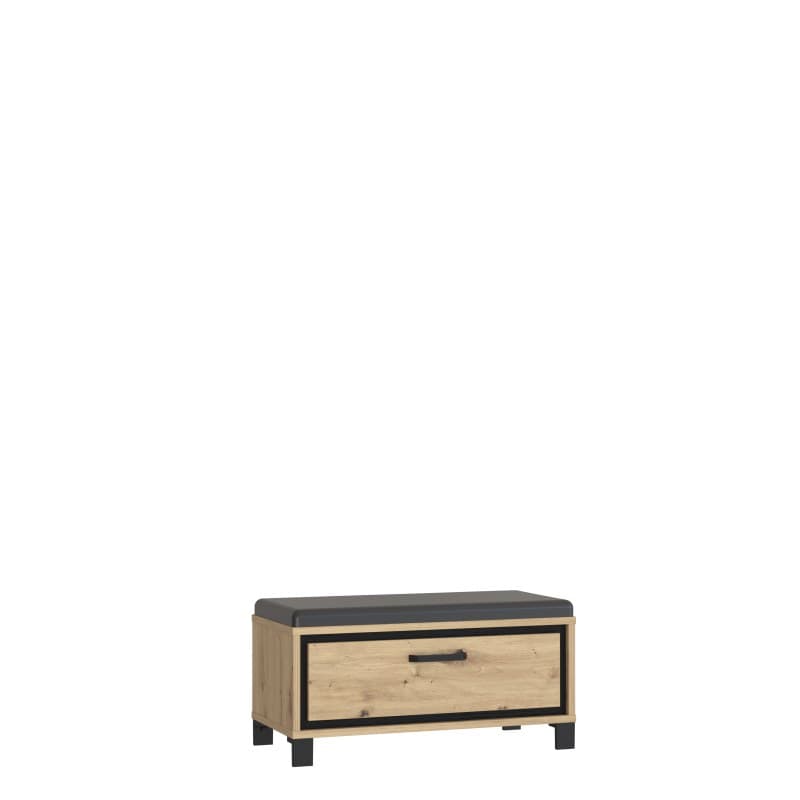 Couchtisch FARIDA - LB ca. 80x60 cm, Eiche Dekor, Schwarz