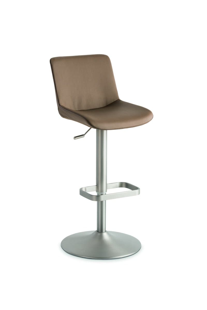 Barhocker - höhenverstellbar, Kunstleder, beige