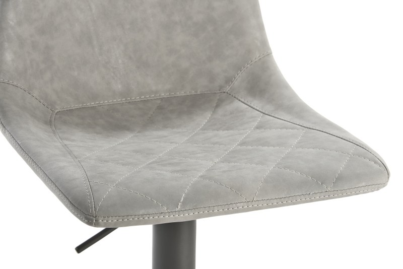 Barhocker - höhenverstellbar, Kunstleder, grau