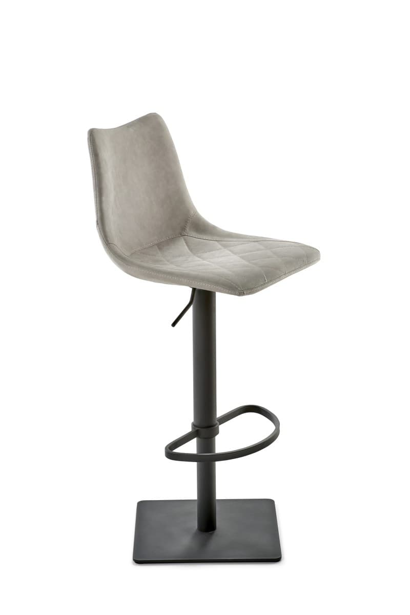Barhocker - höhenverstellbar, Kunstleder, grau