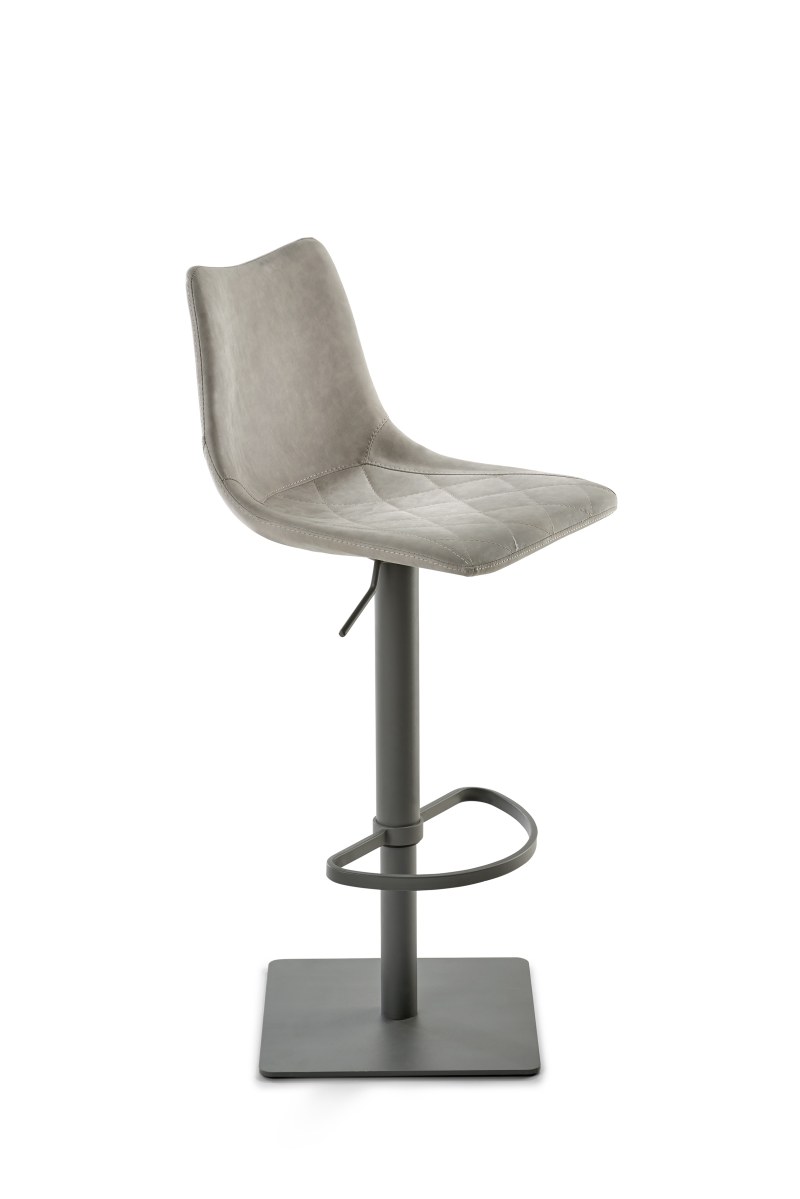Barhocker - höhenverstellbar, Kunstleder, grau