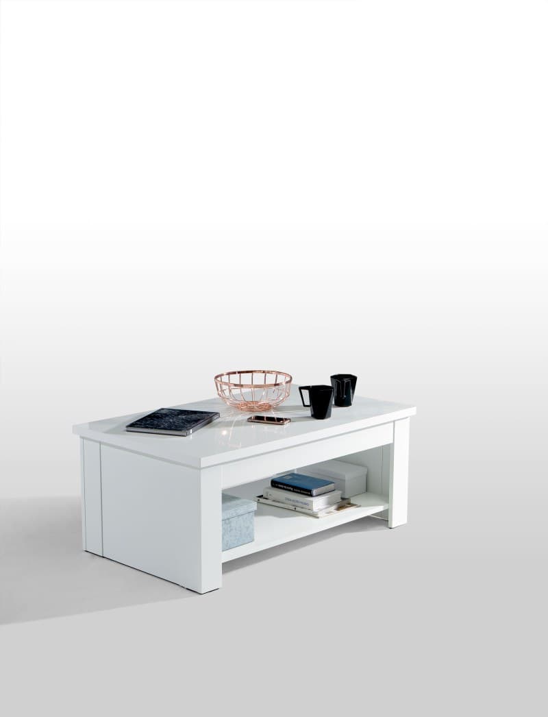 Couchtisch FEA - höhenverstellbar, LB ca. 110x65 cm, Weiß