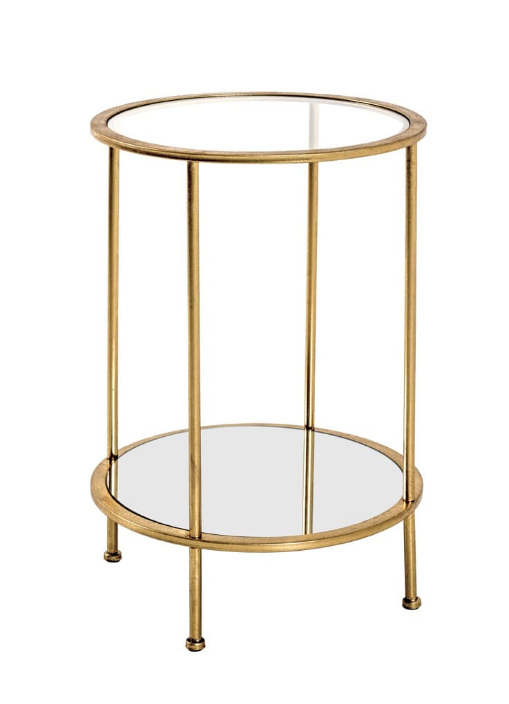 Beistelltisch- DH ca. 38x55 cm, Goldfarben, Lackiert, Glas