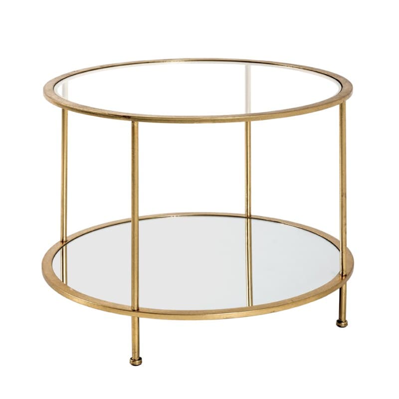 Beistelltisch- DH ca. 60x45 cm, Goldfarben, Lackiert, Glas