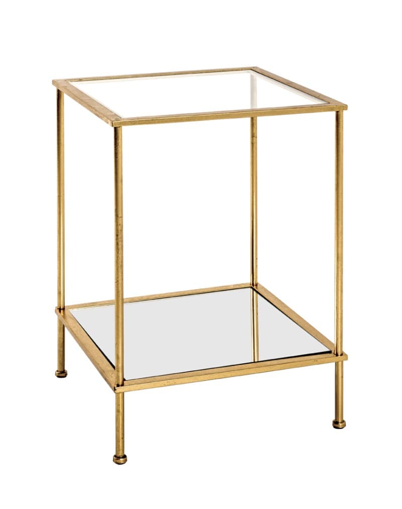 Beistelltisch- LB ca. 39x39 cm, Goldfarben, Lackiert, Glas