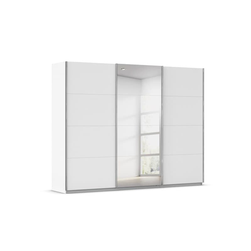 Schwebetürenschrank RIVASA- B ca. 271 cm, Weiß, Spiegel