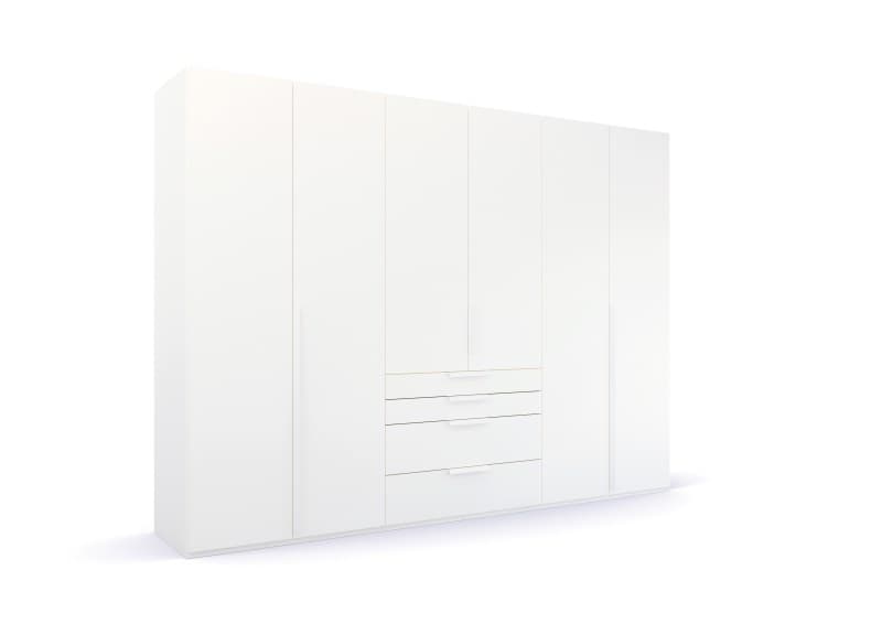 Kombi-Drehtürenschrank - B. ca. 301 cm, Alpinweiß Dekor