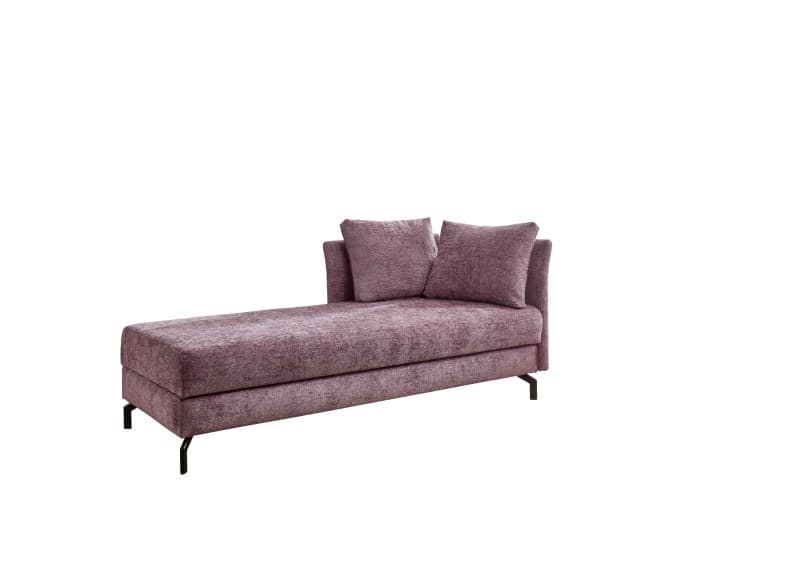 Recamiere - mit Bettkasten, Stoff, Rosa
