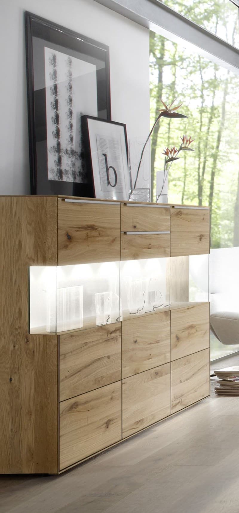Highboard - Asteiche massiv