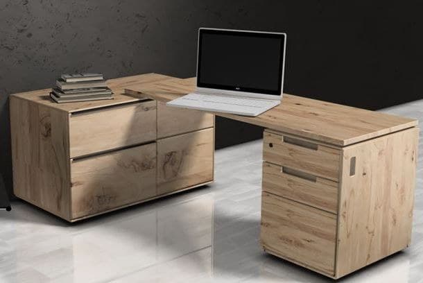Verwandlungs-Sideboard - schwenkbar rechts, Asteiche massiv