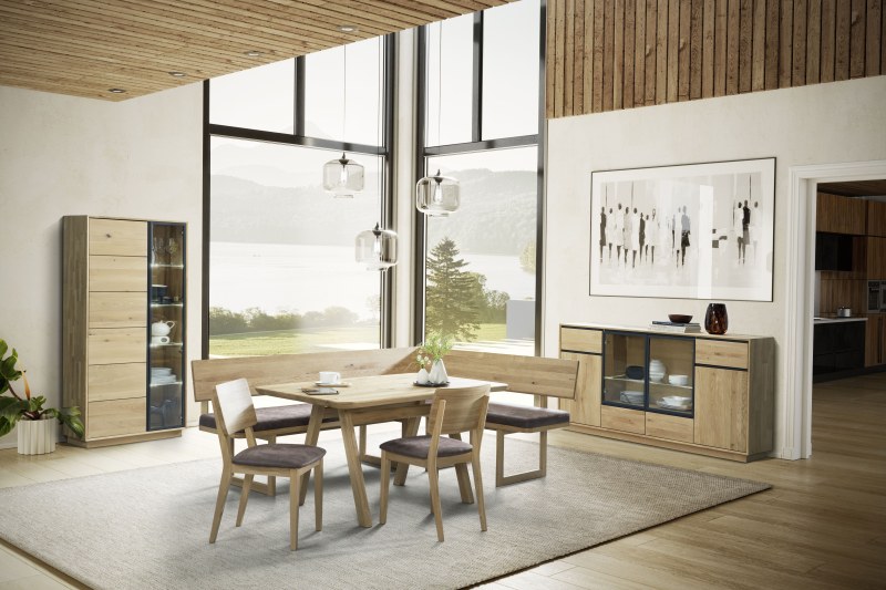 Esstisch - LB ca. 140x90 cm, Wildeiche massiv