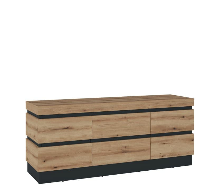 TV-Board- Eiche Dekor, Dunkelgrau