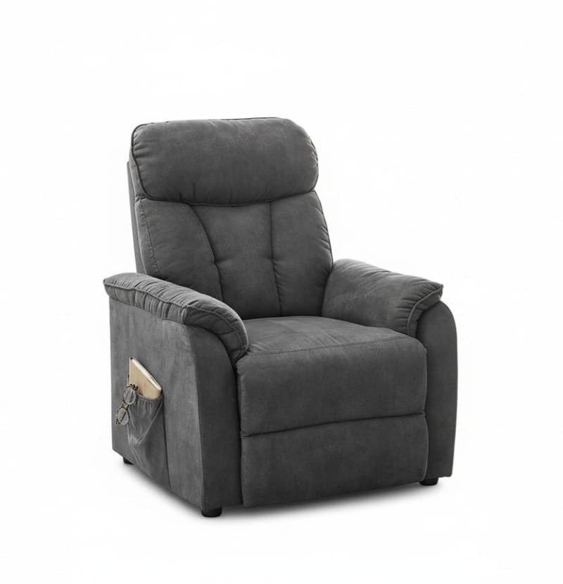 TV-Sessel - Relaxfunktion, Stoff, Grau