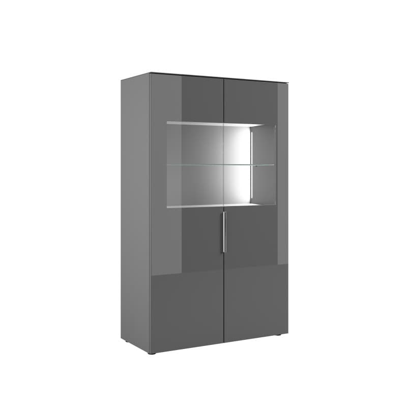 Vitrine- inkl. LED-Beleuchtung, Anthrazit