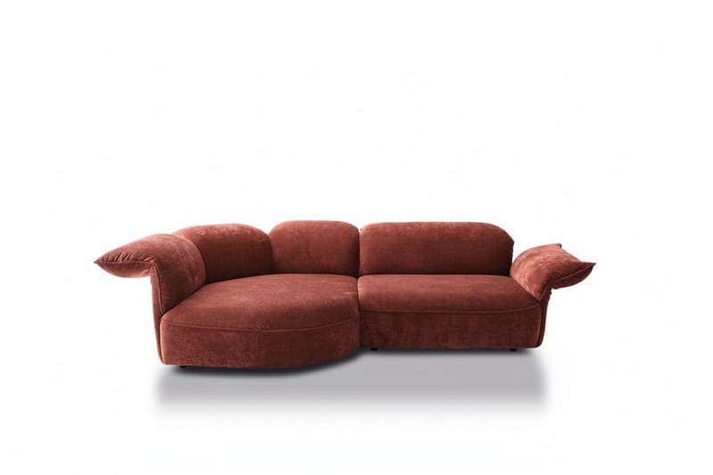 Ecksofa - Ecke links mit 1-Sitzer, Kopfteil/Armlehne verstellbar, Stoff, Rost