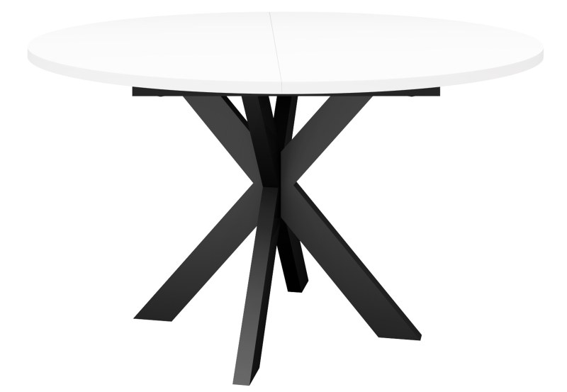 Esstisch - ausziehbar, Ø/H ca. 130x75 cm, Weiß, Schwarz