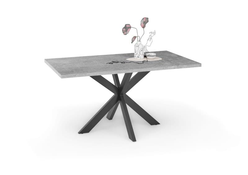 Esstisch - LB ca. 160x90 cm, Graphit, Schwarz