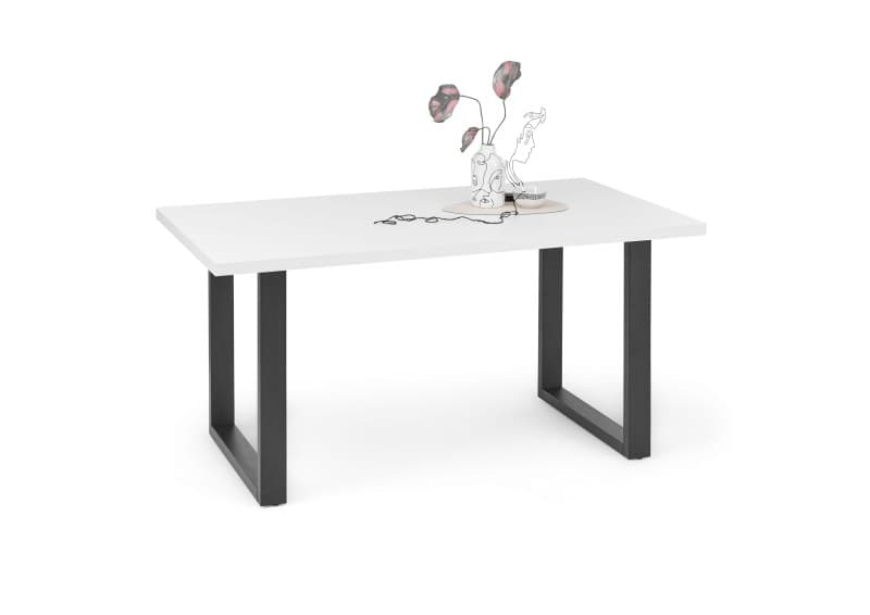 Esstisch - LB ca. 140x90 cm, Weiß, Schwarz