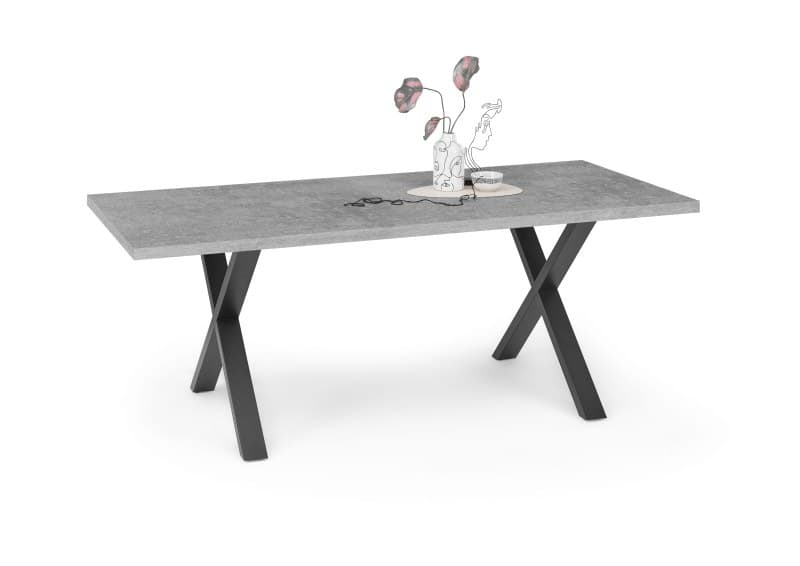 Esstisch - LB ca. 180x90 cm, Graphit, Schwarz