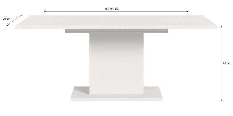 Esstisch - ausziehbar, LB ca. 150x90 cm, Weiß