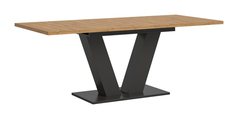 Esstisch - ausziehbar, LB ca. 150x90 cm, Artisan Eiche Nachbildung, Grau