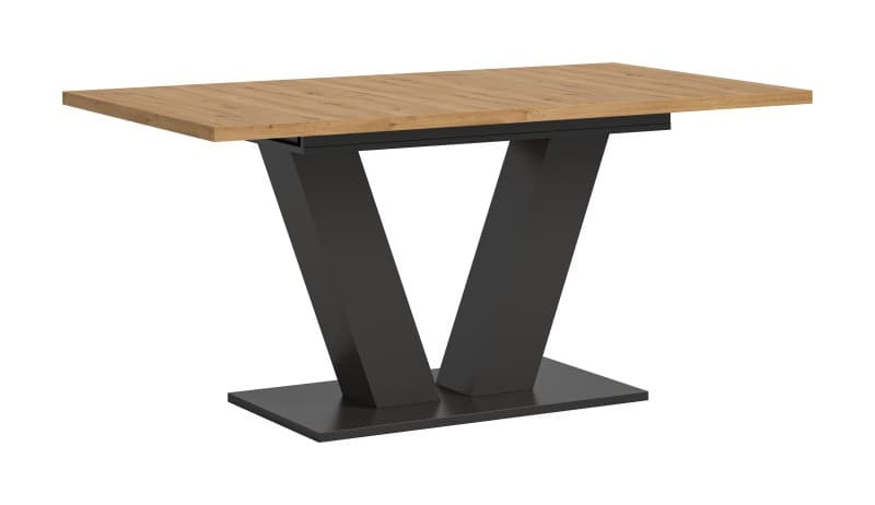 Esstisch - ausziehbar, LB ca. 150x90 cm, Artisan Eiche Nachbildung, Grau