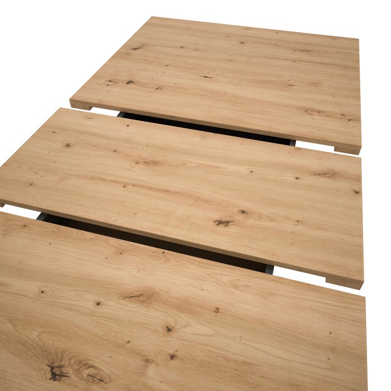 Esstisch - ausziehbar, LB ca. 150x90 cm, Artisan Eiche Nachbildung, Grau