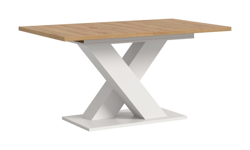 Esstisch - ausziehbar, LB ca. 150x90 cm, Artisan Eiche Nachbildung, Weiß