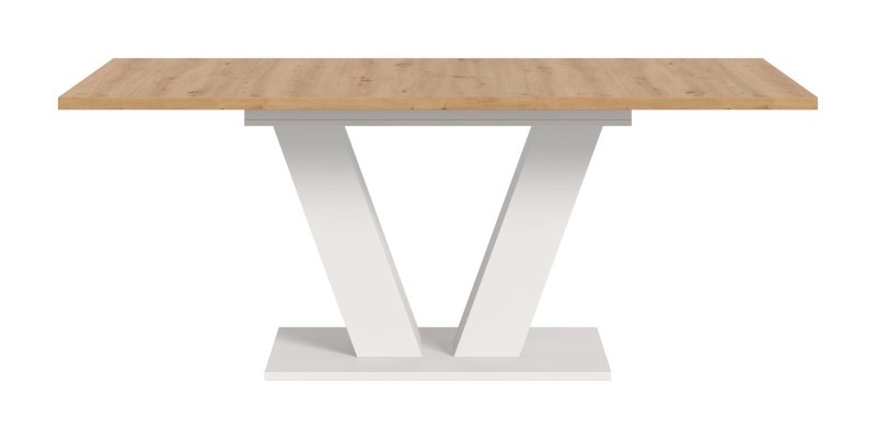 Esstisch - ausziehbar, LB ca. 150x90 cm, Artisan Eiche Nachbildung, Weiß