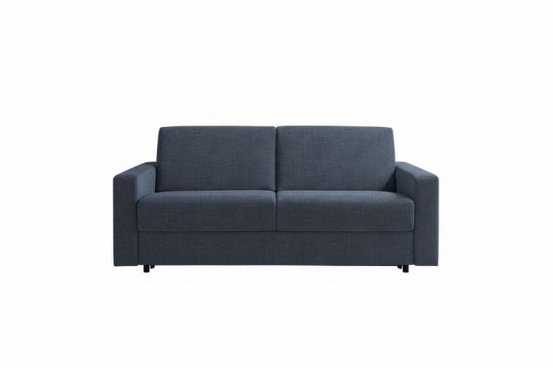 Sofa - 2-Sitzer mit Schlaffunktion, Stoff, Blau