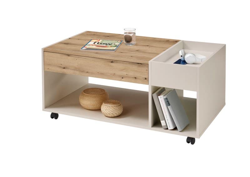 Couchtisch - LB ca. 110x60 cm, Kaschmir, Artisan Eiche Nachbildung