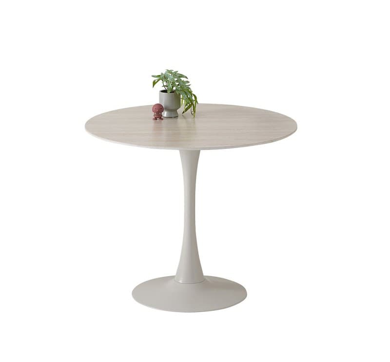 Esstisch - Ø/H ca. 90x75 cm, Travertinoptik, Beige