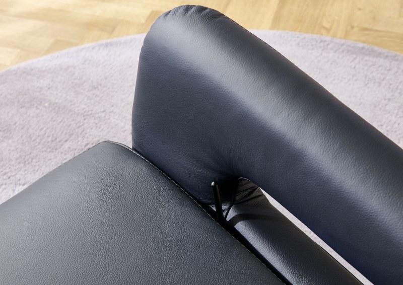 TV-Sessel - Größe M, Relaxfunktion, Kopfteil verstellbar, Leder, Dunkelblau