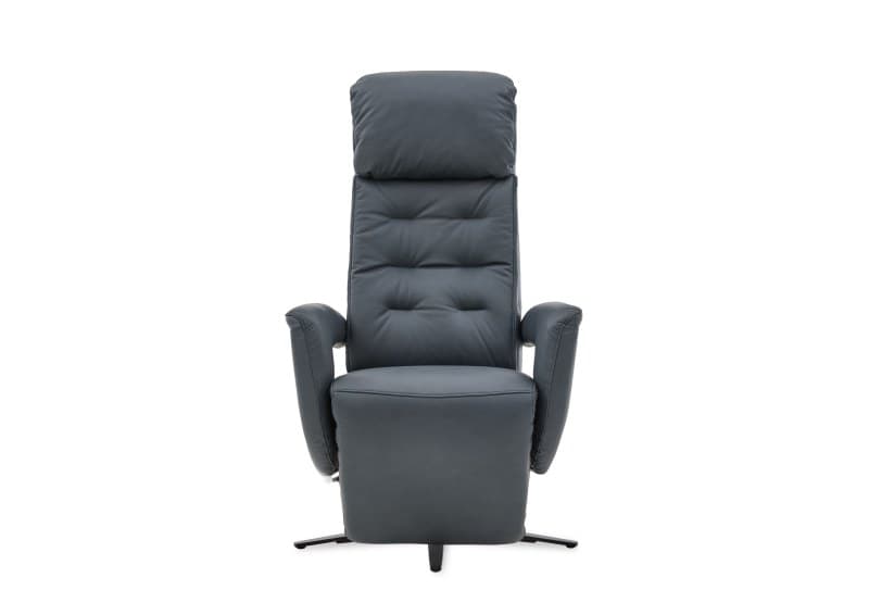 TV Sessel - Größe L, Relaxfunktion, Kopfteil vertellbar, Leder, Blau