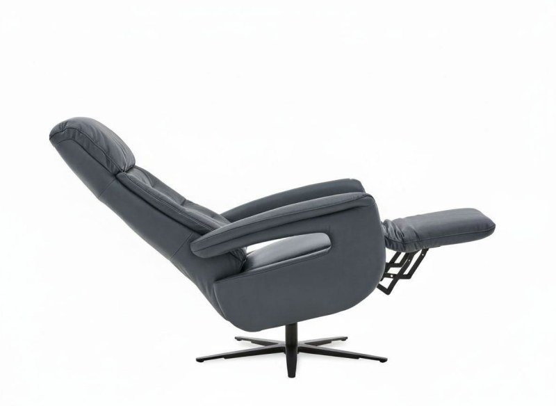 TV Sessel - Größe L, Relaxfunktion, Kopfteil vertellbar, Leder, Blau