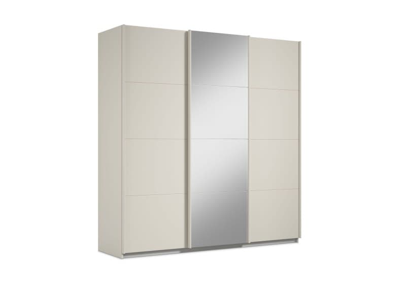 Schwebetürenschrank RIVASA- B ca. 203 cm, Champagner, Spiegel