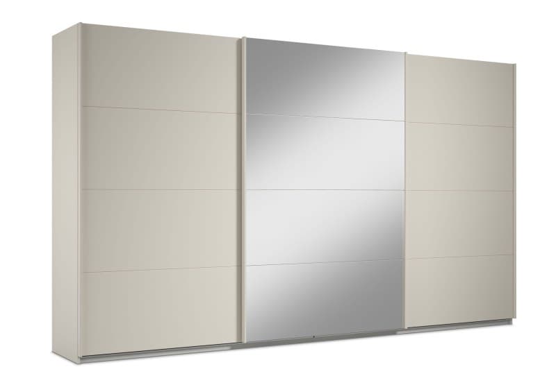 Schwebetürenschrank RIVASA- B ca. 361 cm, Champagner, Spiegel