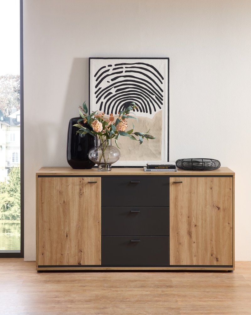 Sideboard - Artisan Eiche, Absetzung Graphit