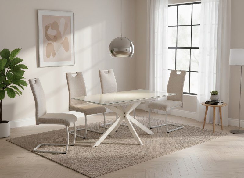 Freischwinger - Stoff, Beige