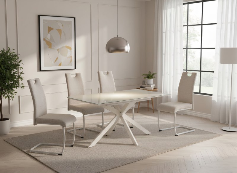 Freischwinger - Stoff, Beige