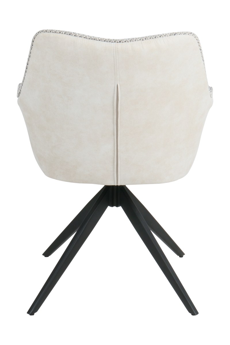 Armlehnstuhl - drehbar, Stoff, Grau, Vintage Creme