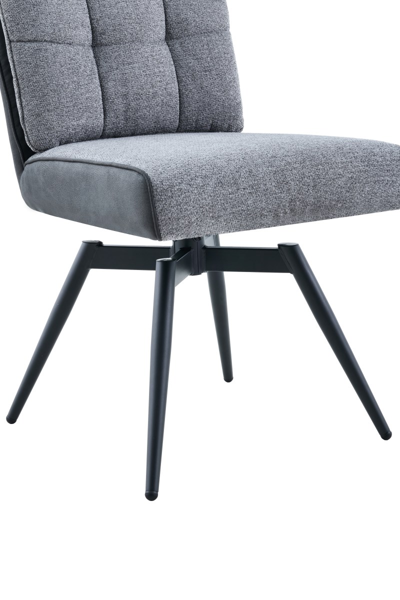 Stuhl - drehbar, Stoff, Dunkelgrau, Vintage Anthrazit