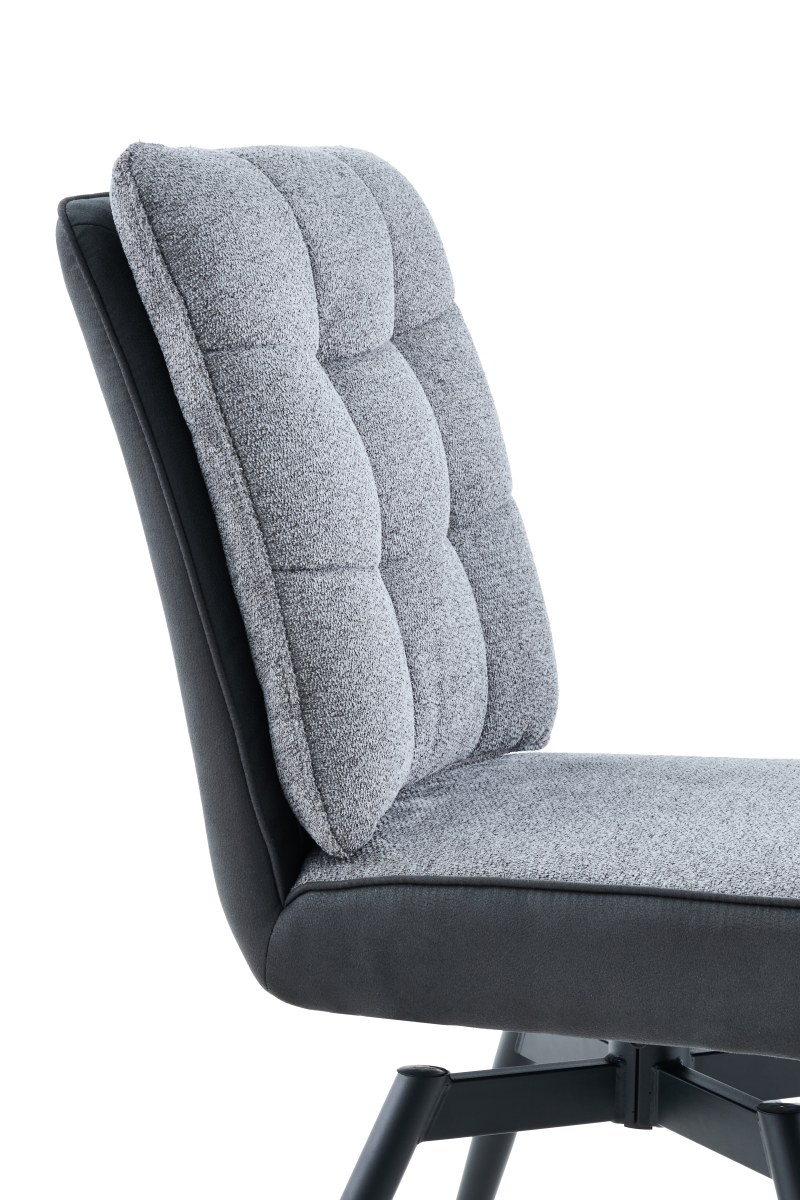 Stuhl - drehbar, Stoff, Dunkelgrau, Vintage Anthrazit