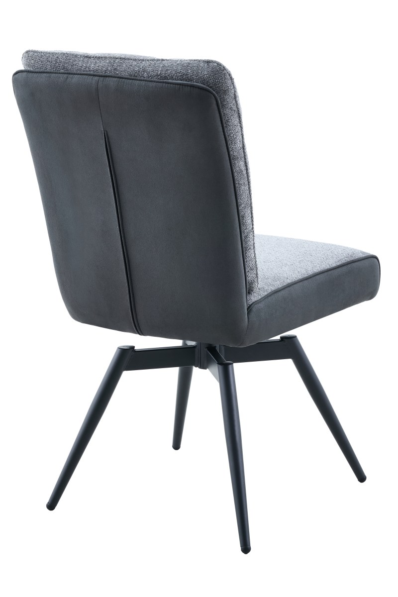 Stuhl - drehbar, Stoff, Dunkelgrau, Vintage Anthrazit