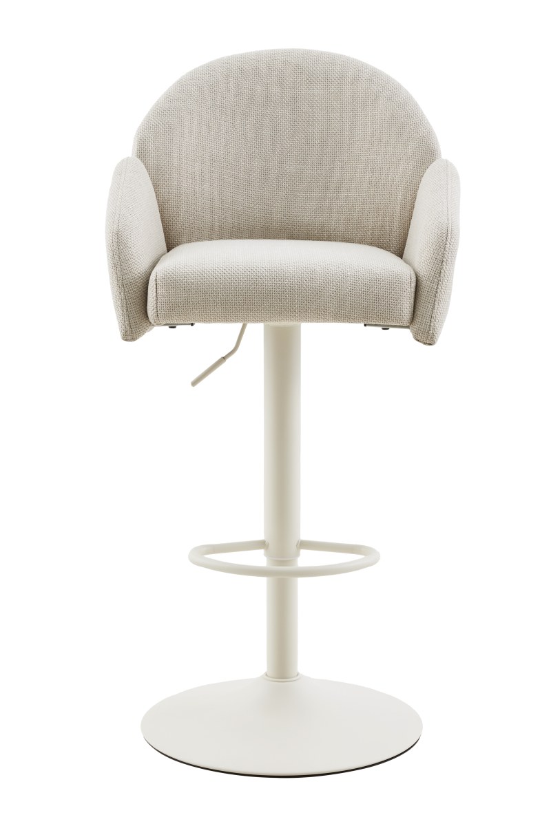 Barhocker - drehbar, höhenverstellbar, Stoff, Beige
