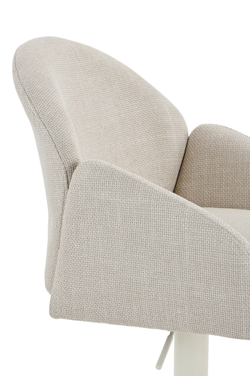 Barhocker - drehbar, höhenverstellbar, Stoff, Beige