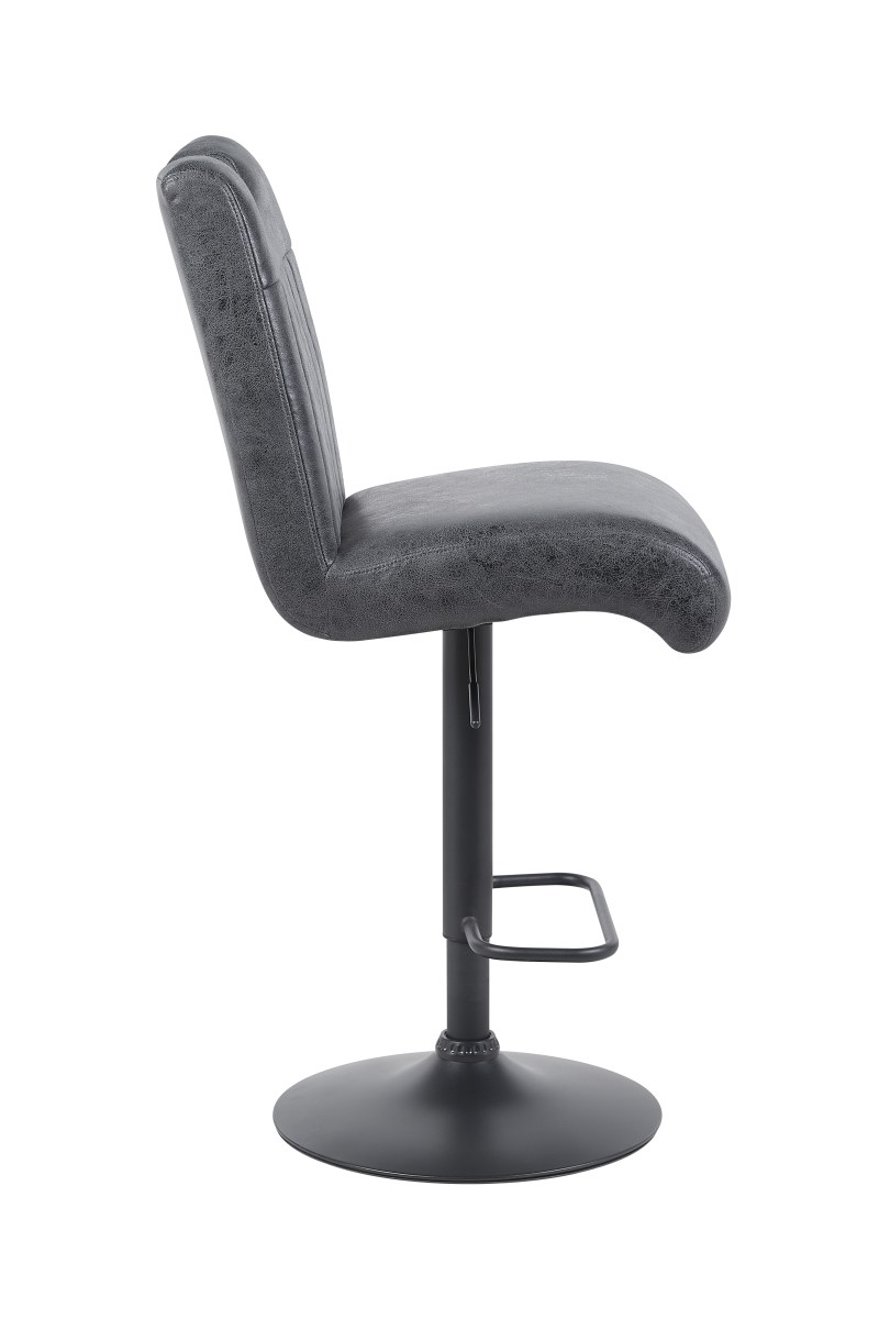 Barhocker - drehbar, höhenverstellbar, Microfaser, Vintage Anthrazit