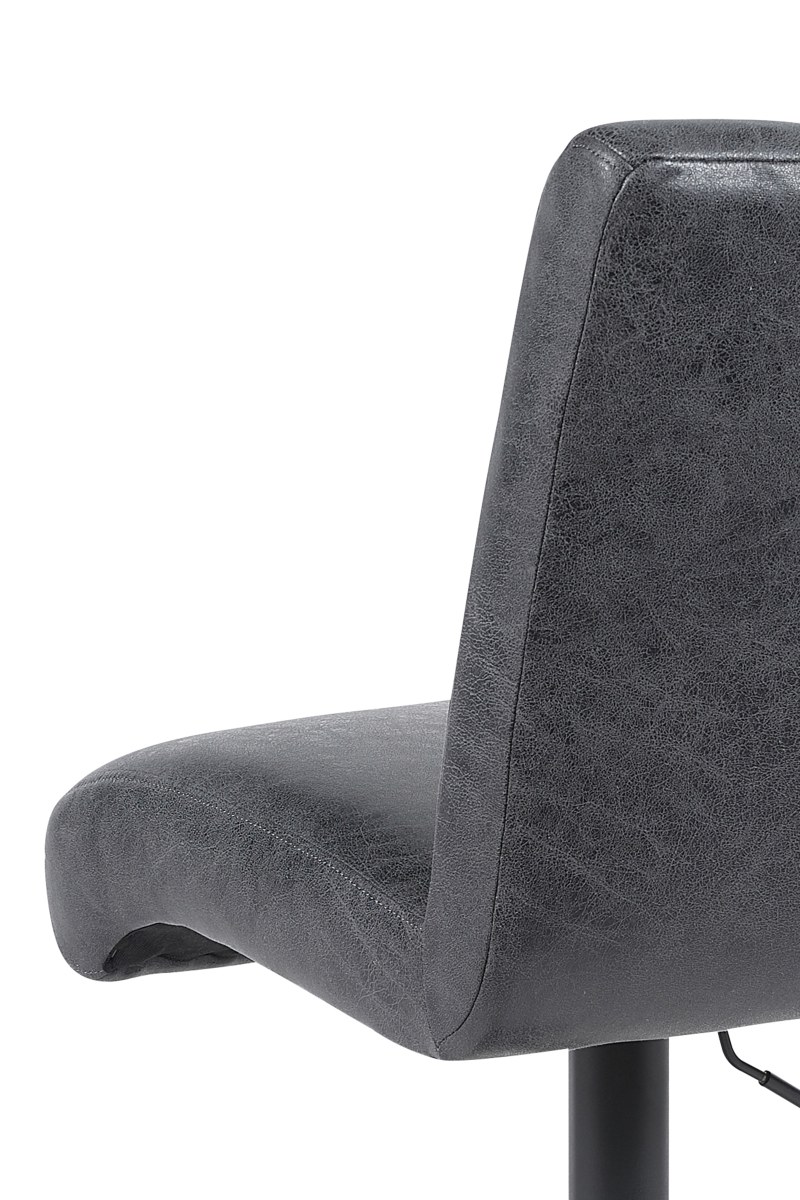 Barhocker - drehbar, höhenverstellbar, Microfaser, Vintage Anthrazit