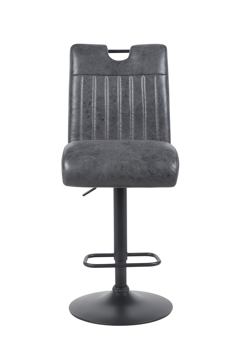 Barhocker - drehbar, höhenverstellbar, Microfaser, Vintage Anthrazit