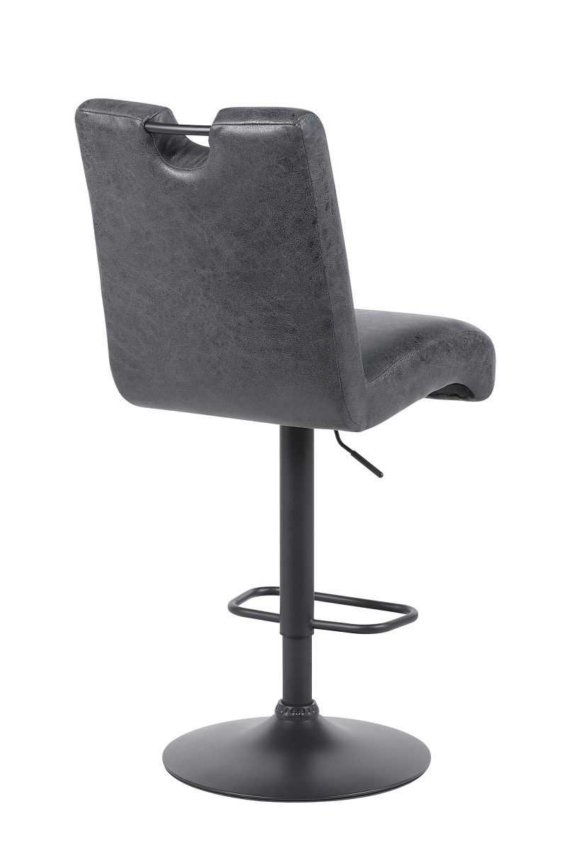 Barhocker - drehbar, höhenverstellbar, Microfaser, Vintage Anthrazit